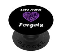 Simple Purple Quote Alzheimer's Love Never Forgets PopSockets PopGrip Adhesivo