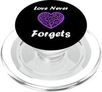 Simple Purple Quote Alzheimer's Love Never Forgets PopSockets PopGrip para MagSafe