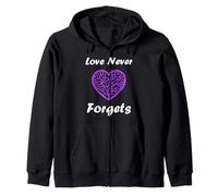 Simple Purple Quote Alzheimer's Love Never Forgets Sudadera con Capucha