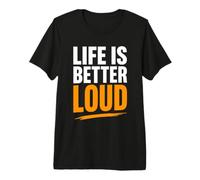 Simple Quote Concert Volume Musician Life Is Better Loud Camiseta Premium