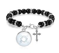 Simple Rotatg - Pulsera de cuentas blancas con notas musicales, joyería bohemia para hombres y mujeres