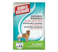 Simple Solution Desechables Pañales para Perros Hembra, Ajuste Super Absorbente a Prueba de Fugas, Indicador de Humedad 12 paquetes