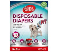 Simple Solution Pañales Desechables para Perros Hembra, Ajuste Super Absorbente a Prueba de Fugas, Indicador de Humedad 12 paquetes