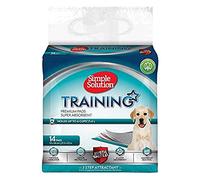 Simple Solution Empapadores absorbentes para perros y cachorros - Pack 14 | Uso para adiestramiento de cachorros, incontinencia, transportines, bajo comederos, viajes y perros mayores.