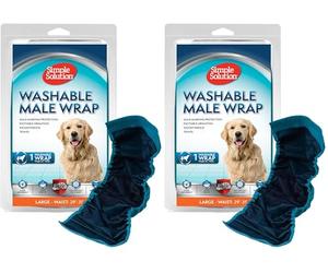 Simple Solution Lavable Perro Macho Envoltura, Grande (Paquete de 2)