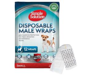 Simple Solution Pañales desechables para perro macho S 12 ud. | Pañales ultraabsorbentes y antifugas. Ideales para incontinencia, micción por excitación, viajes o marcaje de machos.