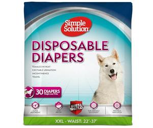 Simple Solution Pañales desechables para perro para perros mujeres, superabsorbentes, a prueba de fugas, para mujeres con calor, orinación excitable, incontinencia o entrenamiento de cachorros