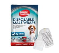 Simple Solution Pañales Desechables para Perros Machos, Pañales para Perros Machos con Ajuste Super Absorbente a Prueba de Fugas, Micción Excitable, Incontinencia o Marcado Masculino