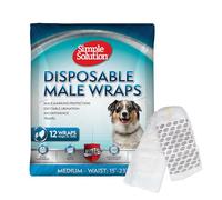 Simple Solution Pañales Desechables para Perros Machos, Pañales para Perros Machos con Ajuste Super Absorbente a Prueba de Fugas, Micción Excitable, Incontinencia o Marcado Masculino