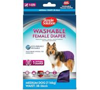 Simple Solution Pañales Lavables Perra 1x M | Ultra absorbentes, antifugas y ajustables. Ideales para incontinencia, celo u orina por excitación. Suaves y elásticos.