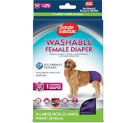 Simple Solution Pañales Lavables Perros Hembra 1x XL | Superabsorbente, antigoteo, ajustable y suave. Ideal para incontinencia, micción por excitación o celo.