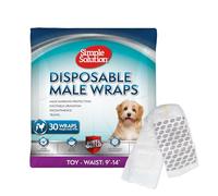 Simple Solution True Fit - Pañales Desechables para Perros machos, superabsorbentes con indicador de Humedad, Juguete, 30 Unidades