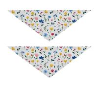 Simple Spring Fresh Floral Cute Dog Bandanas Snap Button Dog Breed Bib Cute Pet Holiday Set para Perros Gatos L