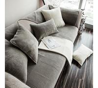 Simple Striped Couch Covers Modern Style Sofa Cover Non-Slip L Shaped Sectional Couch Cover Soft Plush Sofa Cover for 3 Cushion Couch Washable Furniture Protector,White,70*90cm/27.6*35.4in(1,90*210cm/