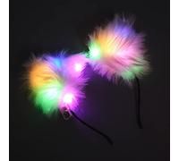 Simple Sweet Hair Accessories - Diadema para mujer, con luz, para lavar la cara, para orejas, diadema multicolor brillante