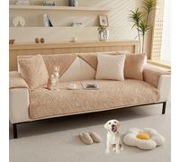 Simple Textured Couch Cover Soft Plush Couch Covers for 2 3 4 Cushion Cover Solid Color Sectional Couch Cover Non Slip Fluffy Sofa Slipcover for Dogs Cats Pet,Curryb,70 * 90cm/27.6 * 35.4in(Curryb,90*