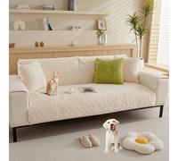 Simple Textured Couch Cover Soft Plush Couch Covers for 2 3 4 Cushion Cover Solid Color Sectional Couch Cover Non Slip Fluffy Sofa Slipcover for Dogs Cats Pet,Curryb,70 * 90cm/27.6 * 35.4in(Beigeb,110