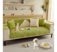 Simple Textured Couch Cover Soft Plush Couch Covers for 2 3 4 Cushion Cover Solid Color Sectional Couch Cover Non Slip Fluffy Sofa Slipcover for Dogs Cats Pet,Curryb,70 * 90cm/27.6 * 35.4in(Green,Pill