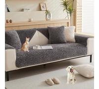 Simple Textured Couch Cover Soft Plush Couch Covers for 2 3 4 Cushion Cover Solid Color Sectional Couch Cover Non Slip Fluffy Sofa Slipcover for Dogs Cats Pet,Curryb,70 * 90cm/27.6 * 35.4in(Dgray,90*9