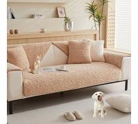 Simple Textured Couch Cover Soft Plush Couch Covers for 2 3 4 Cushion Cover Solid Color Sectional Couch Cover Non Slip Fluffy Sofa Slipcover for Dogs Cats Pet,Curryb,70 * 90cm/27.6 * 35.4in(Currya,90*