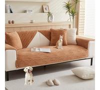 Simple Textured Couch Cover Soft Plush Couch Covers for 2 3 4 Cushion Cover Solid Color Sectional Couch Cover Non Slip Fluffy Sofa Slipcover for Dogs Cats Pet,Curryb,70 * 90cm/27.6 * 35.4in(Curryc,110