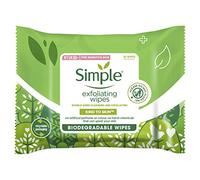 Simple Toallitas faciales exfoliantes hipoalergénicas biodegradables Kind to Skin para piel sensible, 20 toallitas