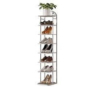 Simple Vertical Shoe Rack Multilayer Wrought Iron Shoe Cabinet Storage Shoe Rack for Indoor Entrance,White (White)