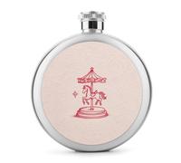 Simple Vintage A Horse Carouse - Petaca de acero inoxidable para licor, botella de vino portátil de bolsillo redondo para bebida, 5 onzas