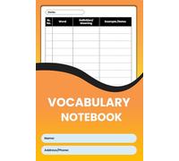 Simple Vocabulary Notebook - 120 Pages, 6x9: Word & Definition Journal with Example/Notes for Students and ESL Learners