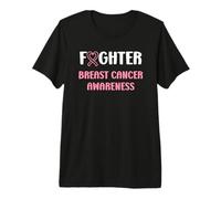Simple Woman Fighting Ribbon Fighter Breast Cancer Awarenes Camiseta Premium