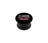 Simple Woman Fighting Ribbon Fighter Breast Cancer Awarenes PopSockets PopGrip Adhesivo