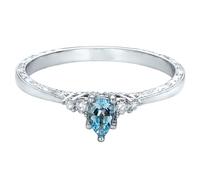 Simple Women Europe and America Sea Blue Crystal Got Engaged Finger Ringnumber 9Deft Processed