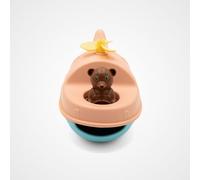 Simple x pequeño oso marrón, helicóptero 2 en 1 y figura POB, juguete educativo para el baño, fabricado en Francia, 100% plástico reciclado y reciclable, lavable para lavavajillas, a partir de 1 año