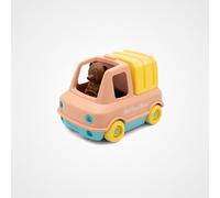 Simple x Petit Bear Brown - Camión de basura de oso pequeño marrón, vehículo de basura - Juguete de despertar - Ecoresponsable - Plástico reciclado - Fabricado en Francia - 100% reciclable - 1 4 años