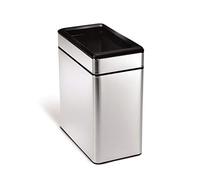 simplehuman Basura 10 L, Acero Inoxidable Cepillado, 10 litros - Cubo estrecho abierto