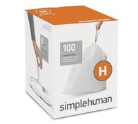 simplehuman Code H - Bolsas de basura (30-35 L, 100 unidades), color blanco