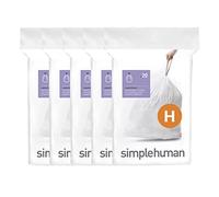 simplehuman Code H Bolsas de basura con cordón de ajuste personalizado, 30-35 litros/8-9 galones, color blanco, 100 unidades