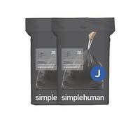 simplehuman Code J - Bolsas de basura originales Odorsorb de ajuste personalizado, bolsas de basura absorbentes de olores con cordón en paquetes dispensadores, 30-45 litros/8-12 galones