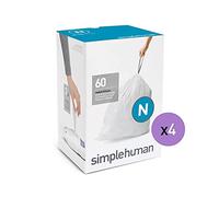 simplehuman Code N - Bolsas de basura extra fuertes, 45-50 litros, 12-13 galones, 12 paquetes de recambio (240 unidades)