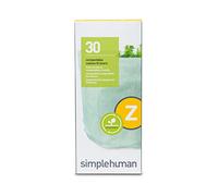 simplehuman Code Z 30 Liner, forro de ajuste personalizado, bolsas de basura compostables en paquetes dispensadores