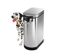 simplehuman, contenedor de comida para mascotas extragrande, acero inoxidable cepillado
