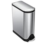 simplehuman, cubo mariposa con pedal, acero inoxidable cepillado, 45 L