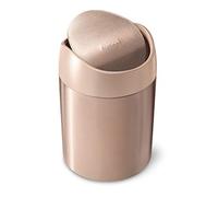 simplehuman, Cubo Mini, Acero Inoxidable Rosa Oro, 1,5 L