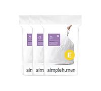 simplehuman CW0264 3 x paquete de 20 bolsas de basura a medida (60 bolsas), código Q, plástico blanco
