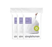 simplehuman CW0257 3 x paquete de 20 bolsas de basura a medida (60 bolsas), código G, plástico blanco