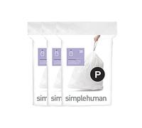 simplehuman CW0263 3 x paquete de 20 bolsas de basura a medida (60 bolsas), código P, plástico blanco