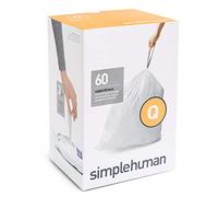 simplehuman CW0264 Code Q Custom Fit Bin Liner Paquete a granel, plástico blanco (3 unidades de 20, total 60 forros)