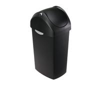 simplehuman CW1333 cubo con tapa basculante, plástico negro, 60 L