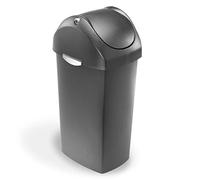 simplehuman CW1335 cubo con tapa basculante, plástico gris, 60 L