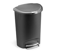 simplehuman CW1357 cubo semicircular con pedal, plástico gris, 50 L